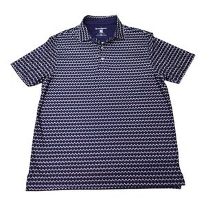 Hickey Freeman Golf Polo Shirt L Purple Geometric Stretch Performance‎ Mens